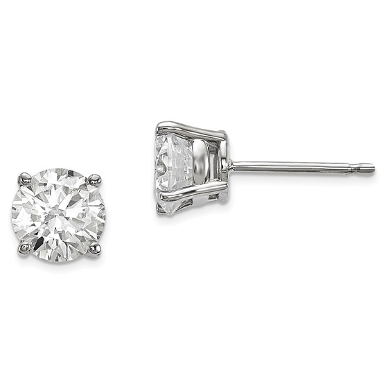 14k White Gold 6 mm Zirconia Earrings 14k White Gold 6 mm Zirconia Earrings
